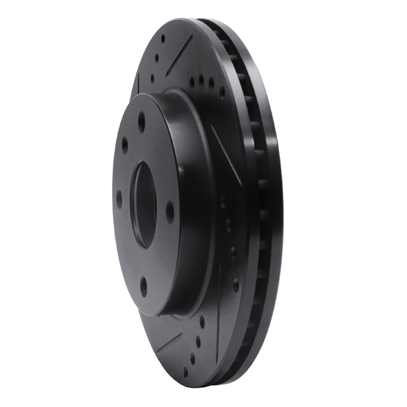 Chevrolet Optra Brake Rotor (1) - Front Left - R1 Concepts - Drilled & Slotted - Black - `04-`10